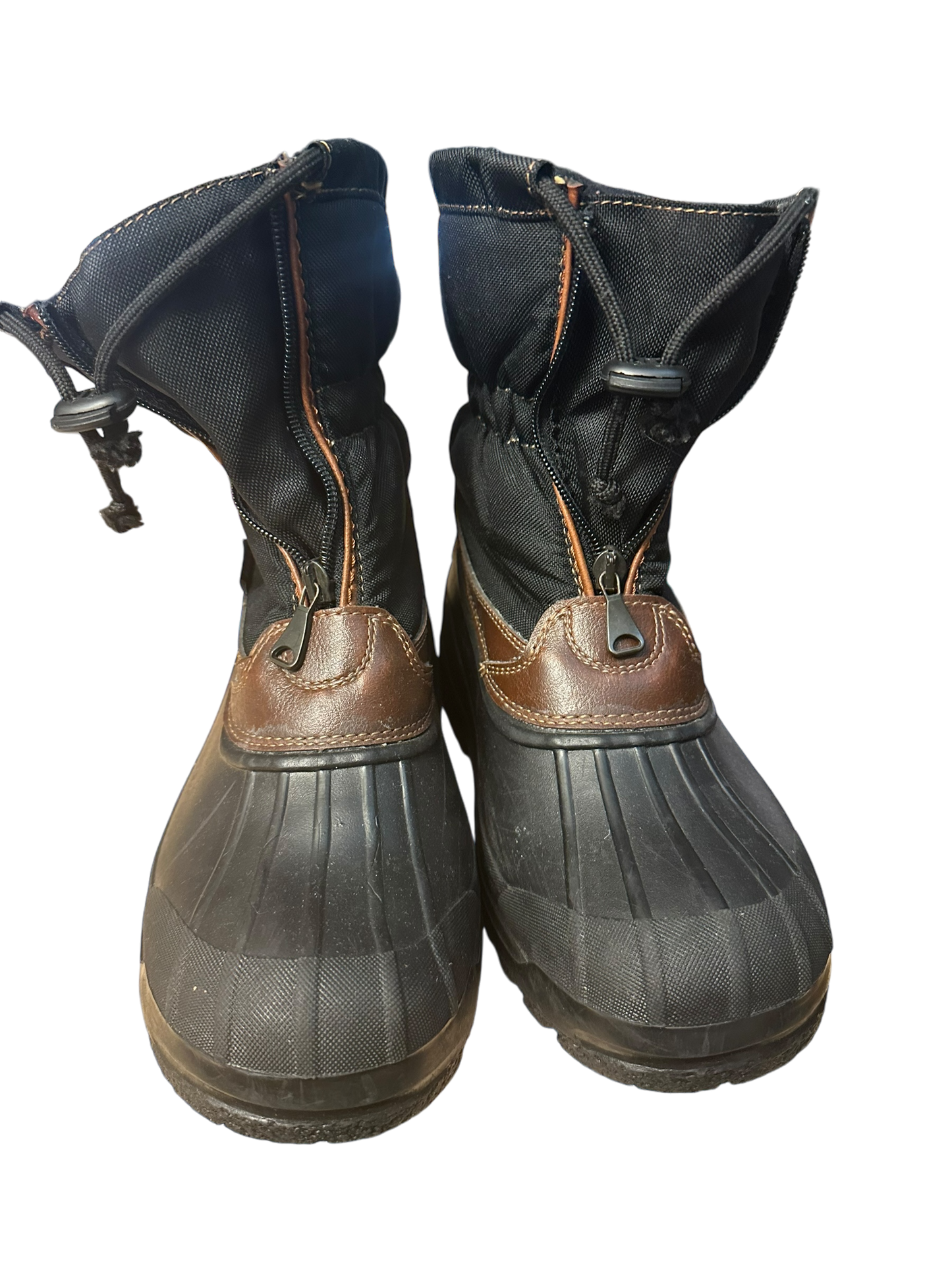 Vista Stiefel aus Gummi, Leder und Stoff mit Fütterung schwarz braun Gr. 37,5