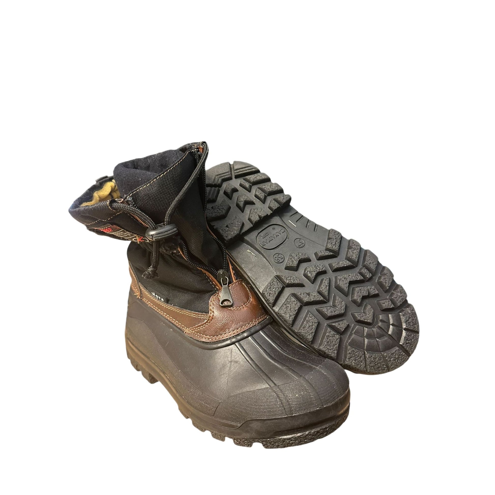 Vista Stiefel aus Gummi, Leder und Stoff mit Fütterung schwarz braun Gr. 37,5
