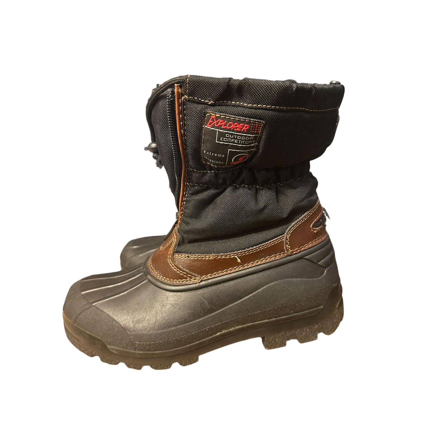 Vista Stiefel aus Gummi, Leder und Stoff mit Fütterung schwarz braun Gr. 37,5