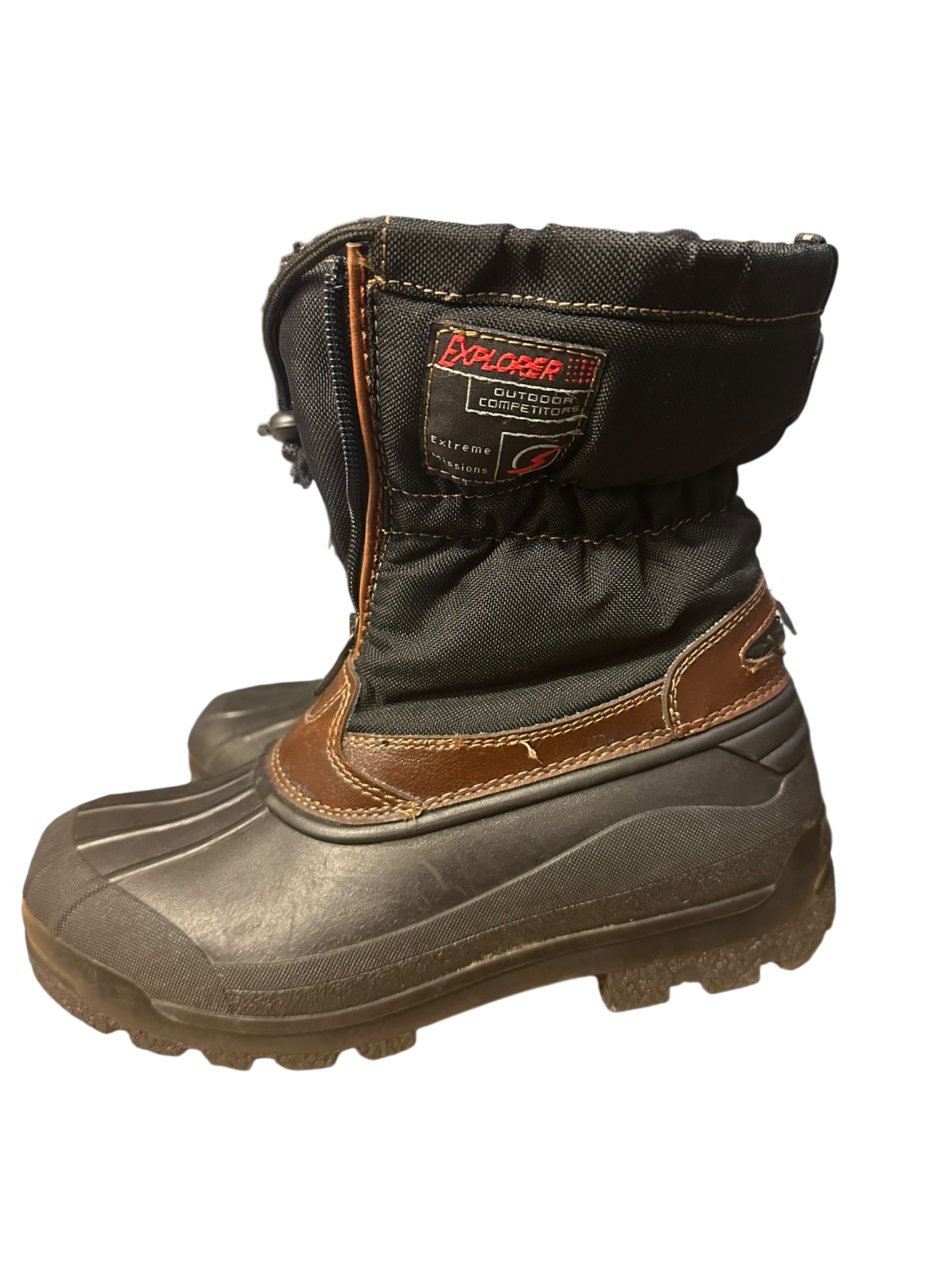 Vista Stiefel aus Gummi, Leder und Stoff mit Fütterung schwarz braun Gr. 37,5