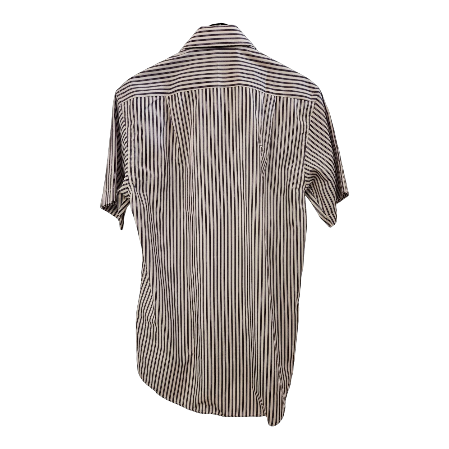 Hemd kurzarm  - LACOSTE -  Gr. M - grau-weiß, lila gestreift