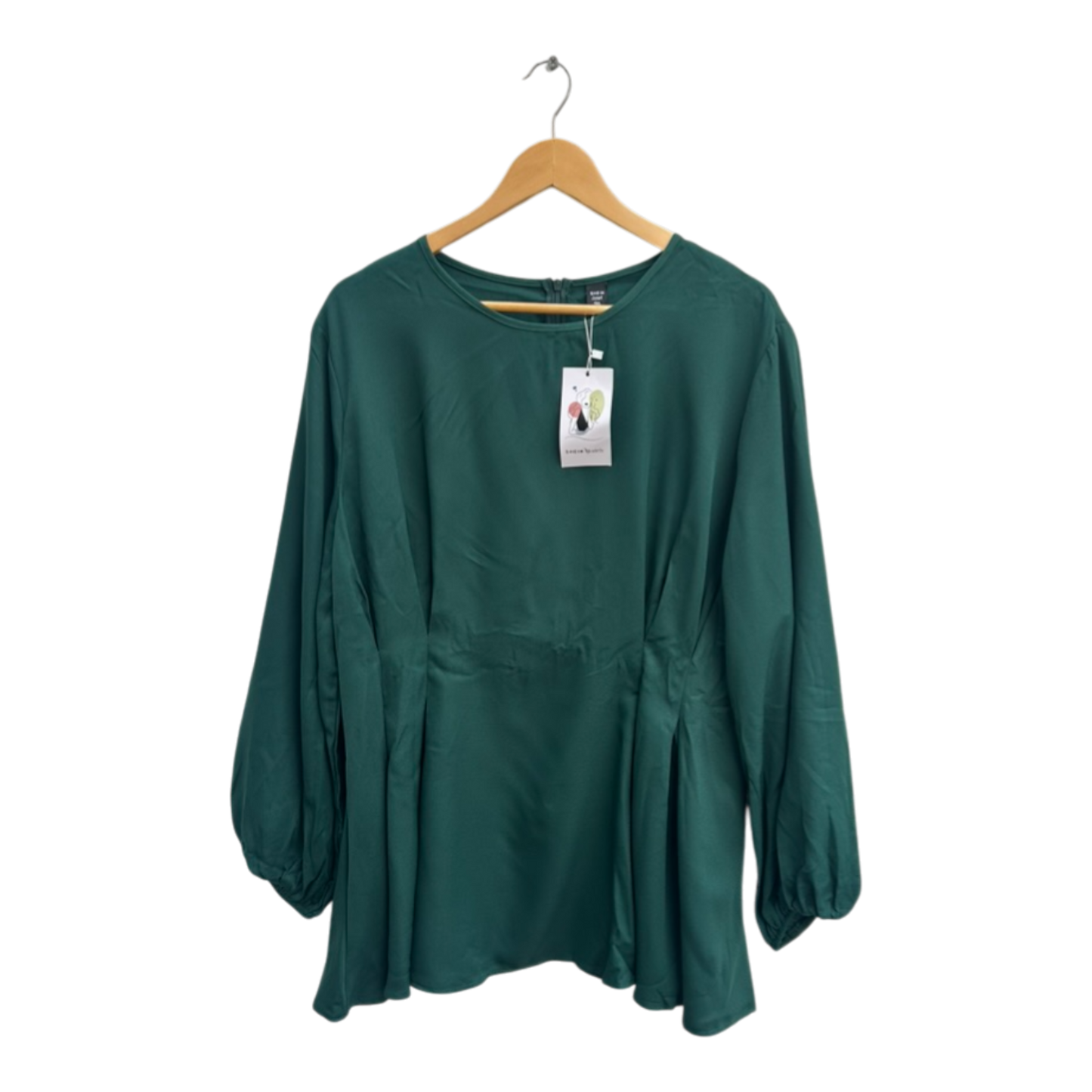 SHEIN CURVE Bluse Damen Shirt Tunika Oberteil Gr 3XL Smaragdgrün Langarm Elegant