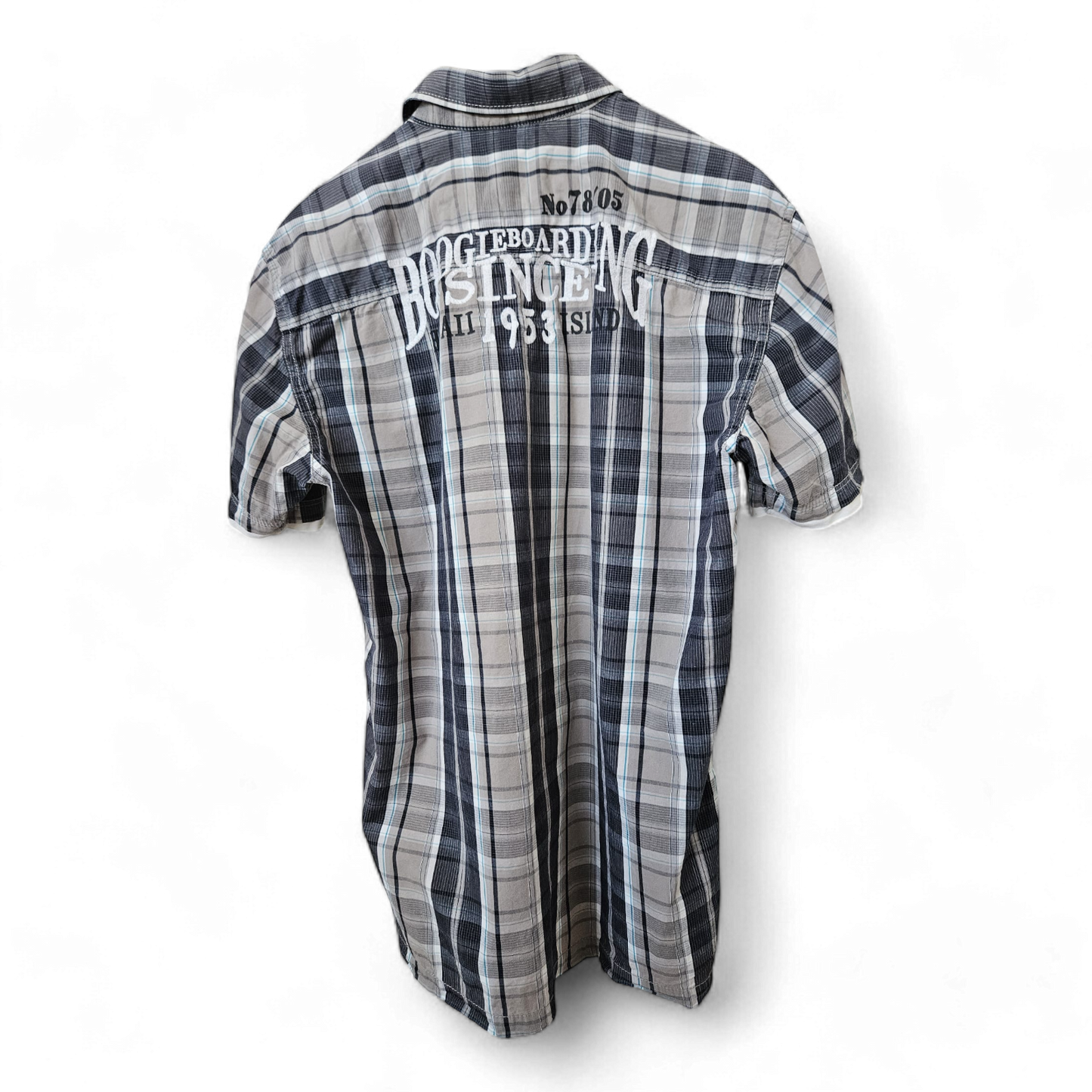 s.Oliver, Kurzarmhemd, Größe M, regular fit, grau/grün kariert