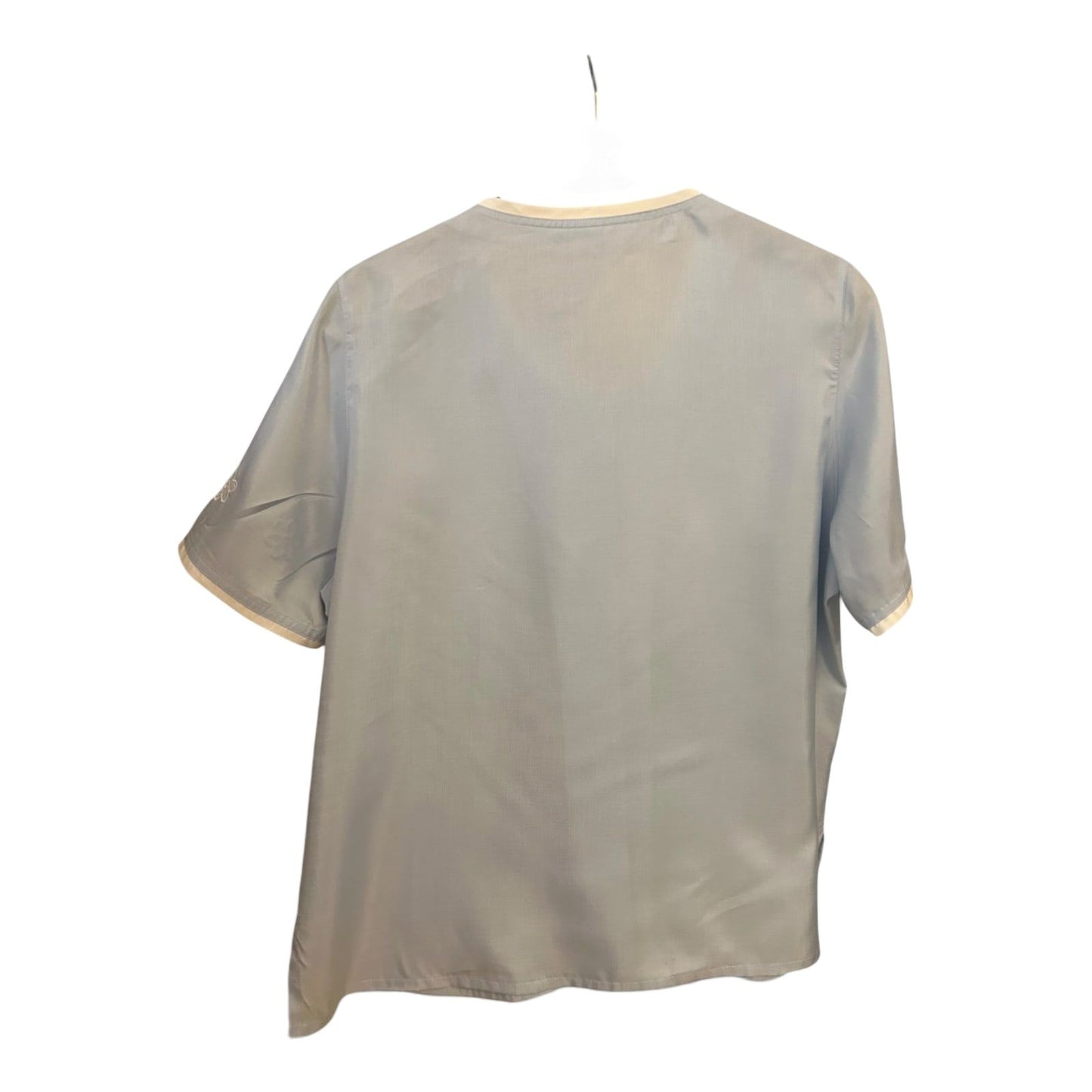 Mario Rosella Bluse Damen Gr 40 Hellblau Stickerei Ärmel Klassisch Sommer Look