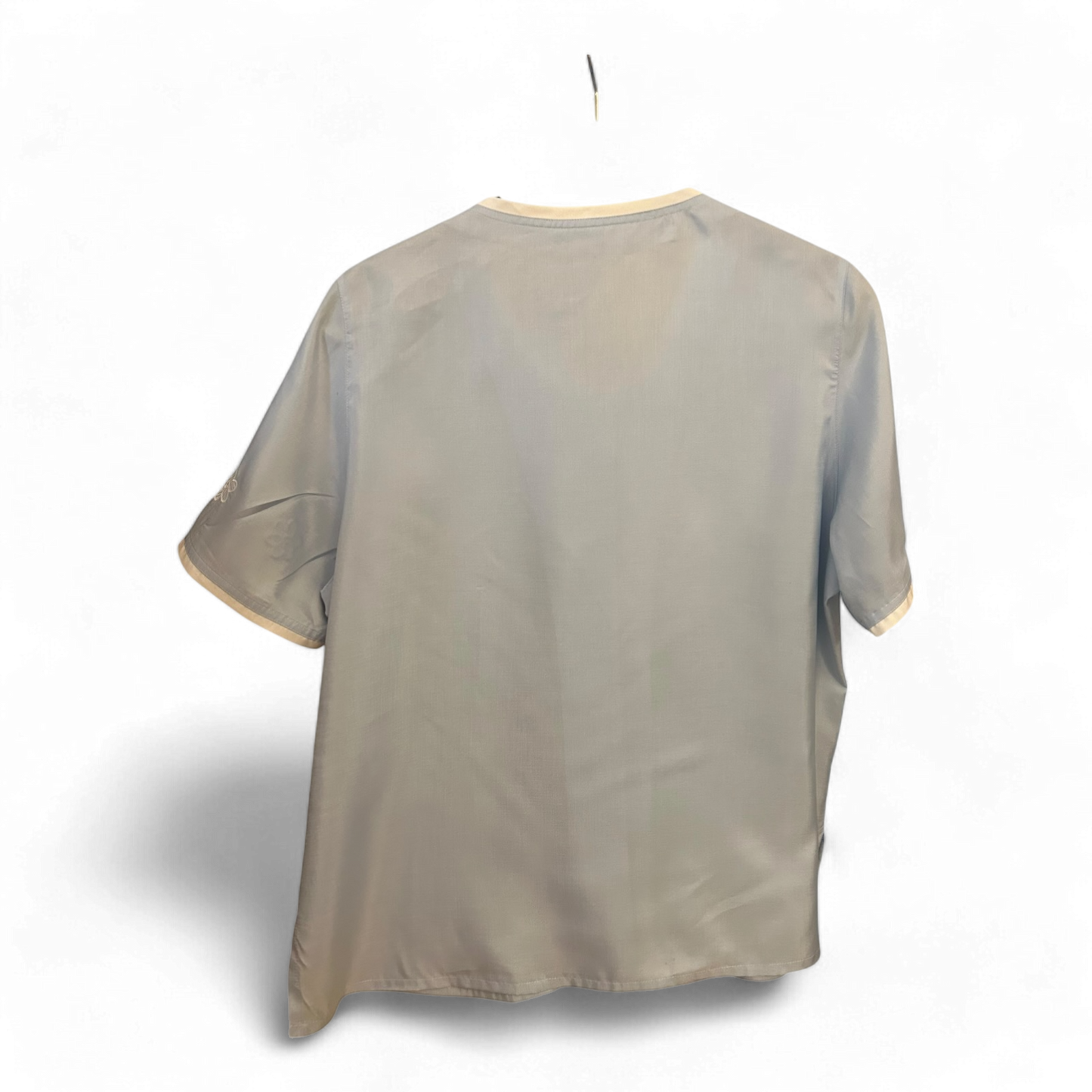 Mario Rosella Bluse Damen Gr 40 Hellblau Stickerei Ärmel Klassisch Sommer Look