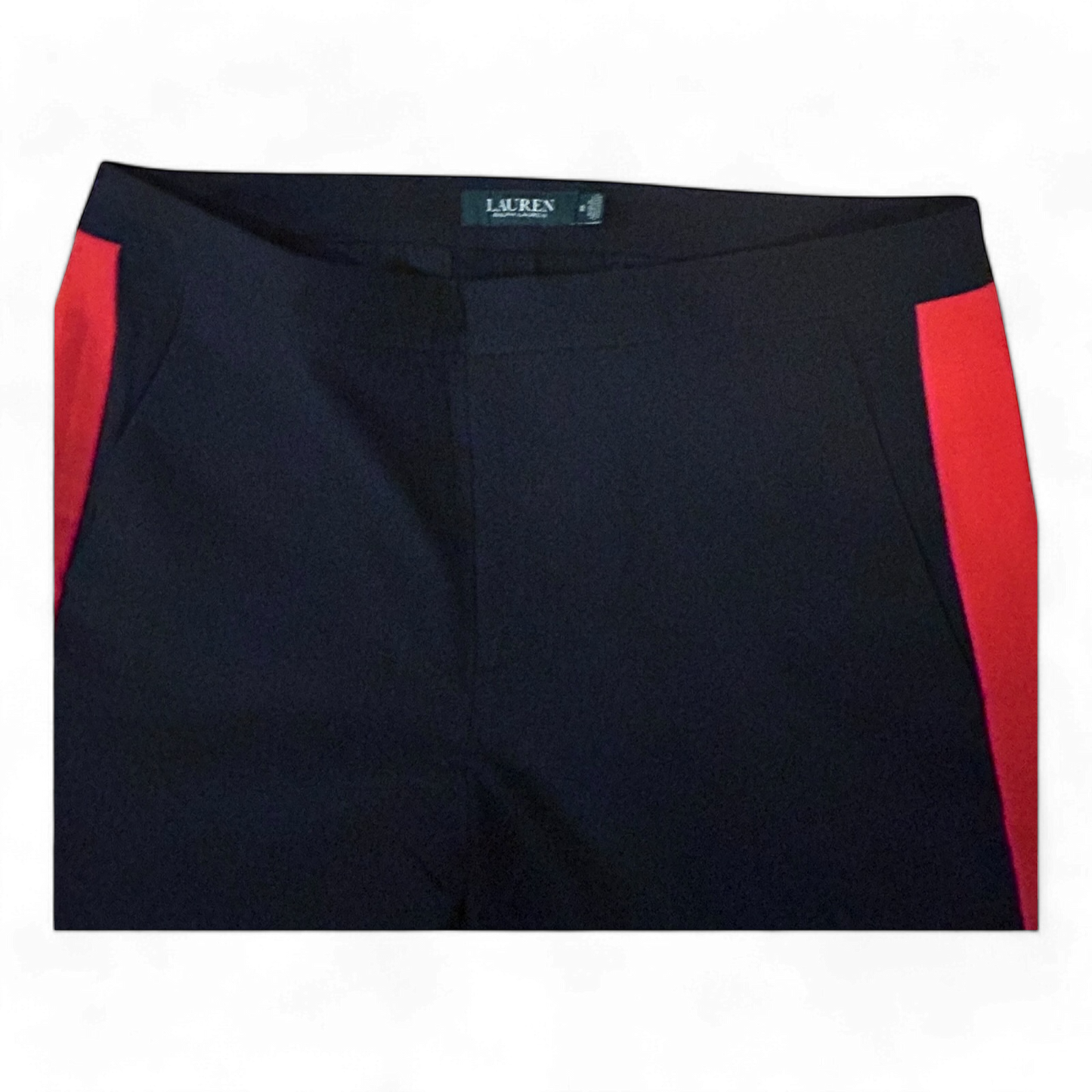 Ralph Lauren Damenhose dunkelblau mit roten Streifen Größe 42