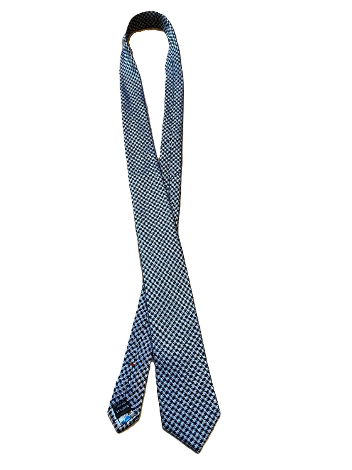 YORN Krawatte grau Karomuster  100% Seide