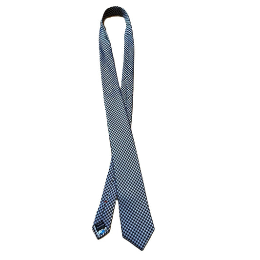 YORN Krawatte Grau Karomuster 100 Prozent Seide - Elegantes Accessoire