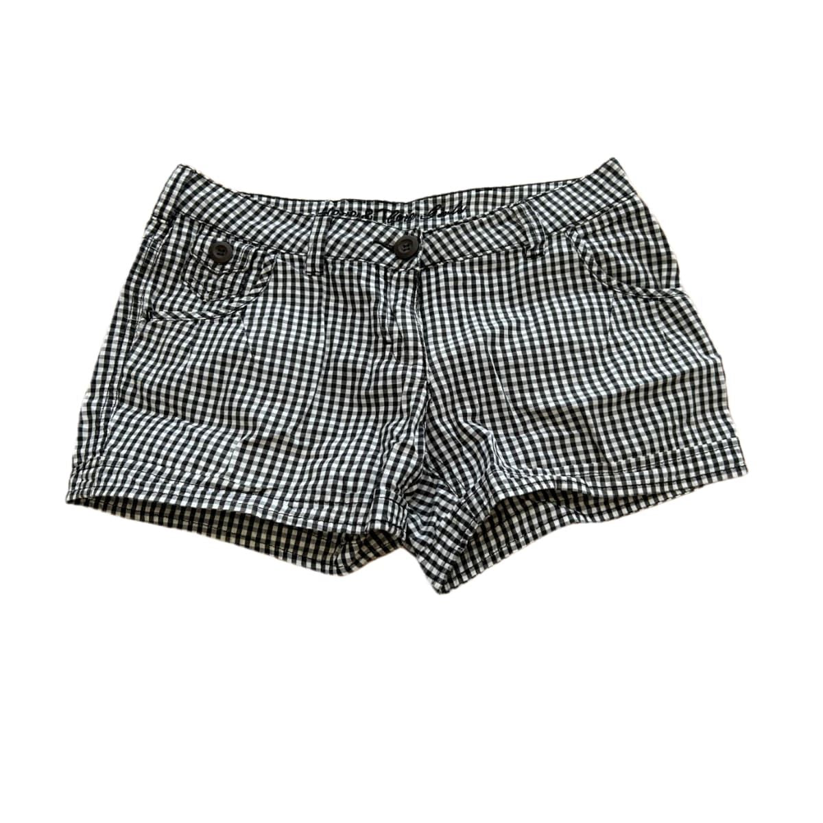 Here There Mädchen Shorts Gr 158 Schwarz Weiß Kariert Baumwolle Sommer
