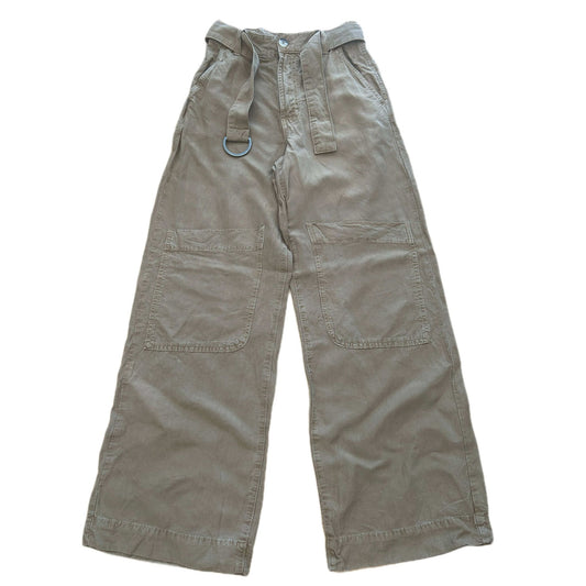 ZARA Baggy-Hose Braun mit Gürtel Gr. XS - 100% Baumwolle