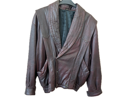 Lederjacke Vintage Braun, Größe 48 / M