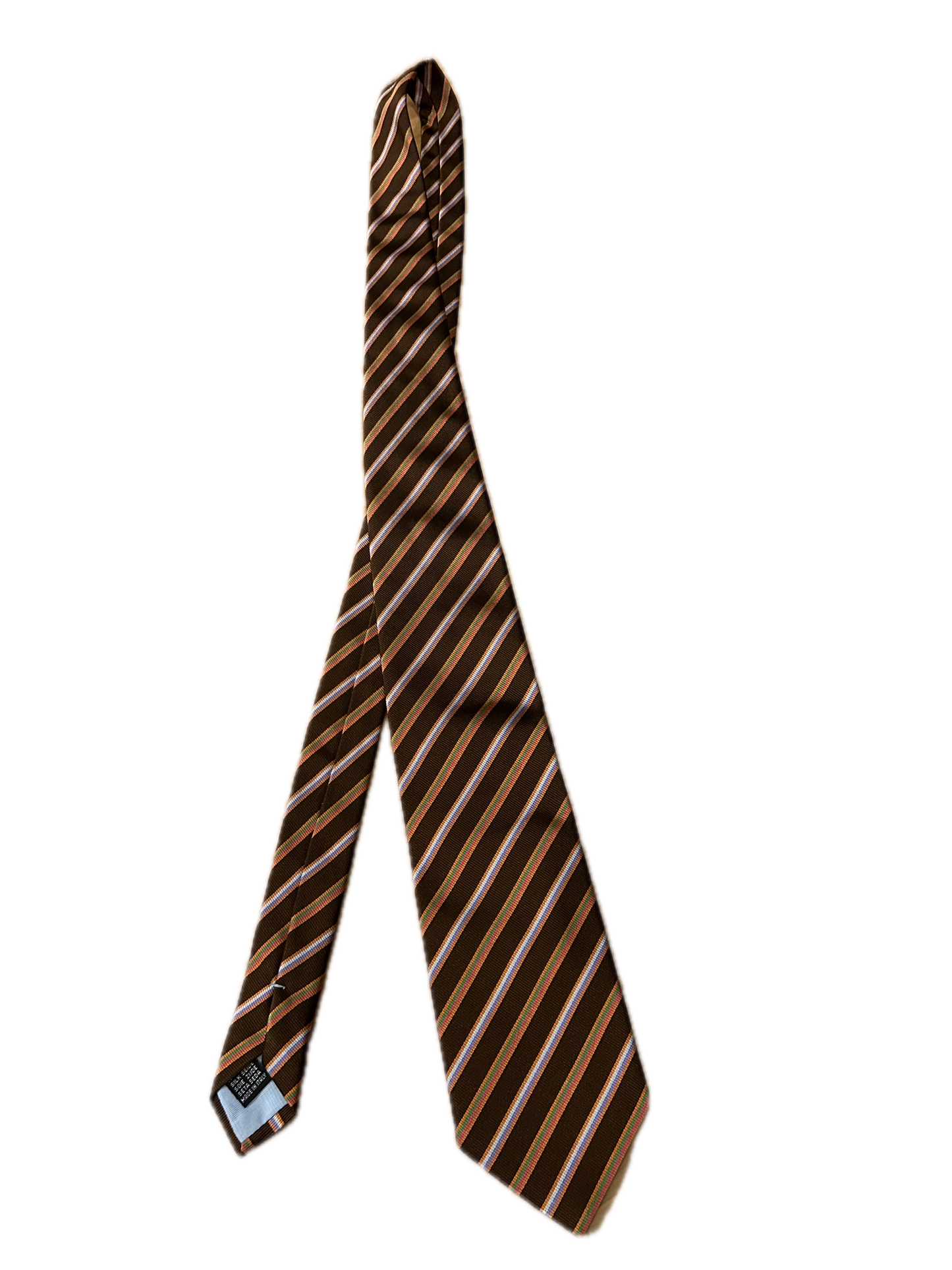 YORN Krawatte braun Streifenmuster  100% Seide