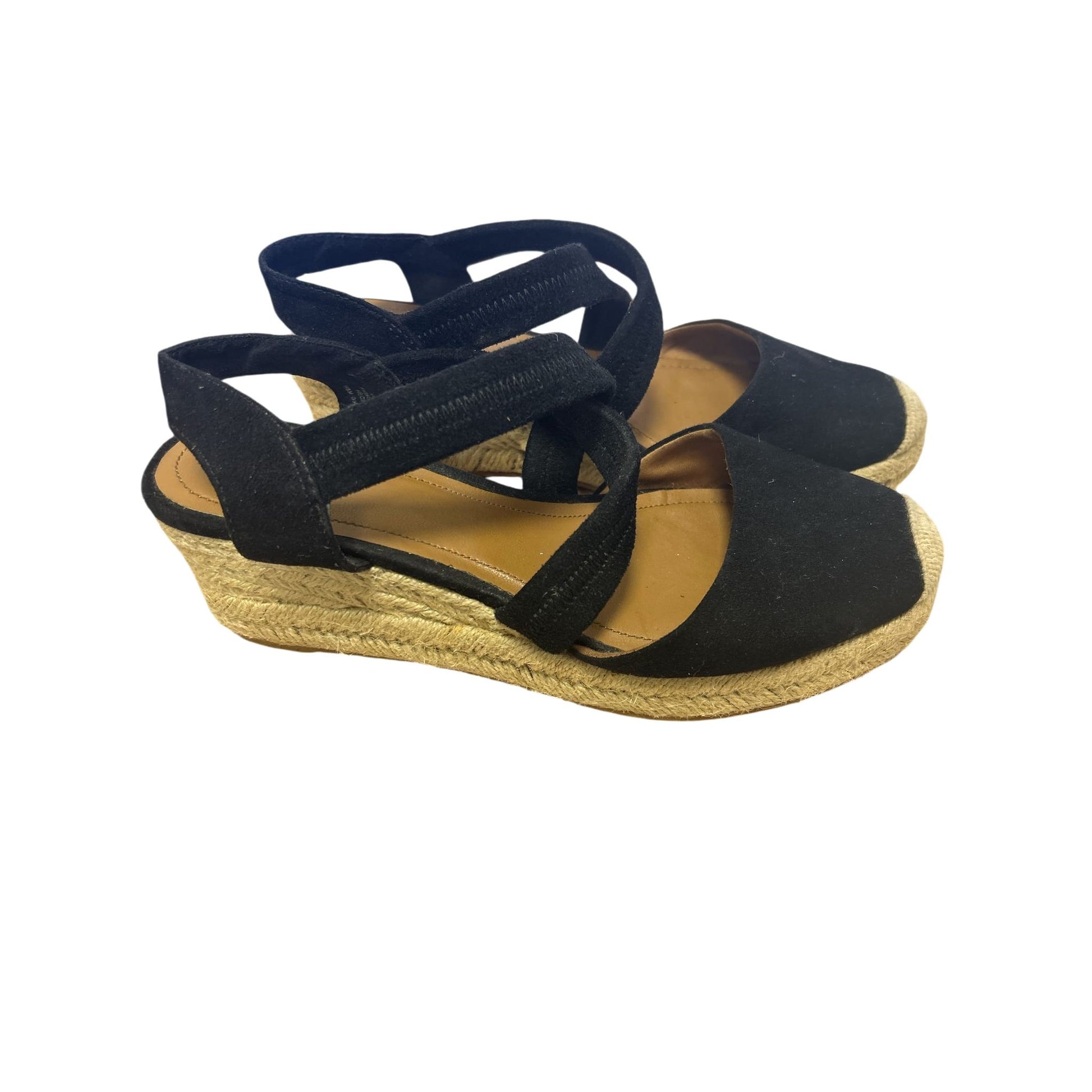 H&M Sandalen mit Keilabsatz Damen schwarz Gr. 36