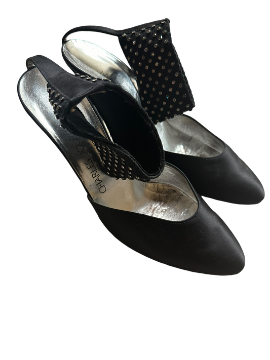 Charles Jordan Paris Damenhalbschuhe Stoff schwarz Gr. 36