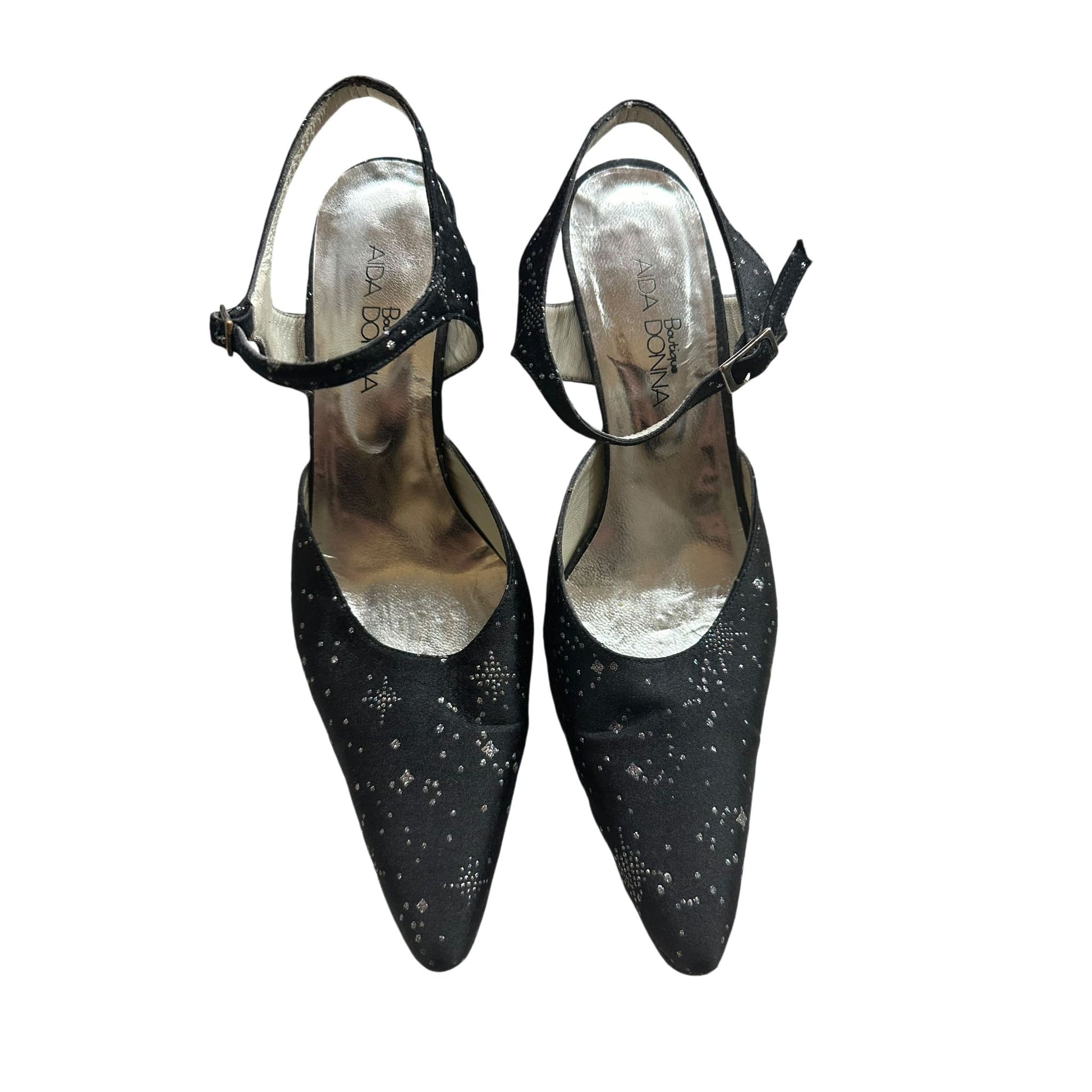Aida Donna Boutique Damenhalbschuhe Stoff schwarz Gr. 38