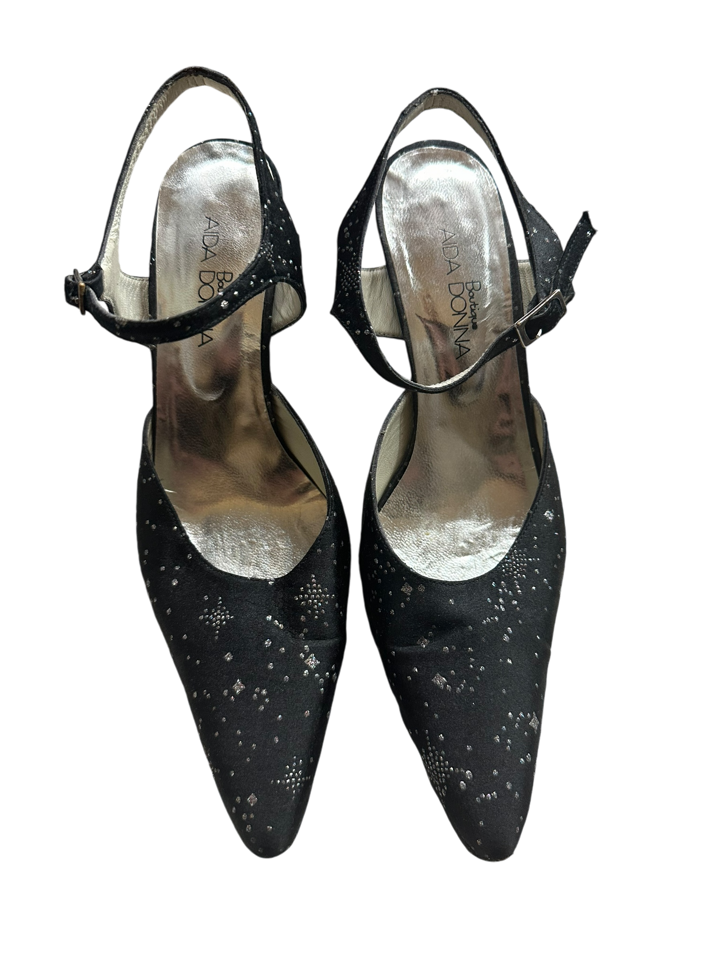 Aida Donna Boutique Damenhalbschuhe Stoff schwarz Gr. 38