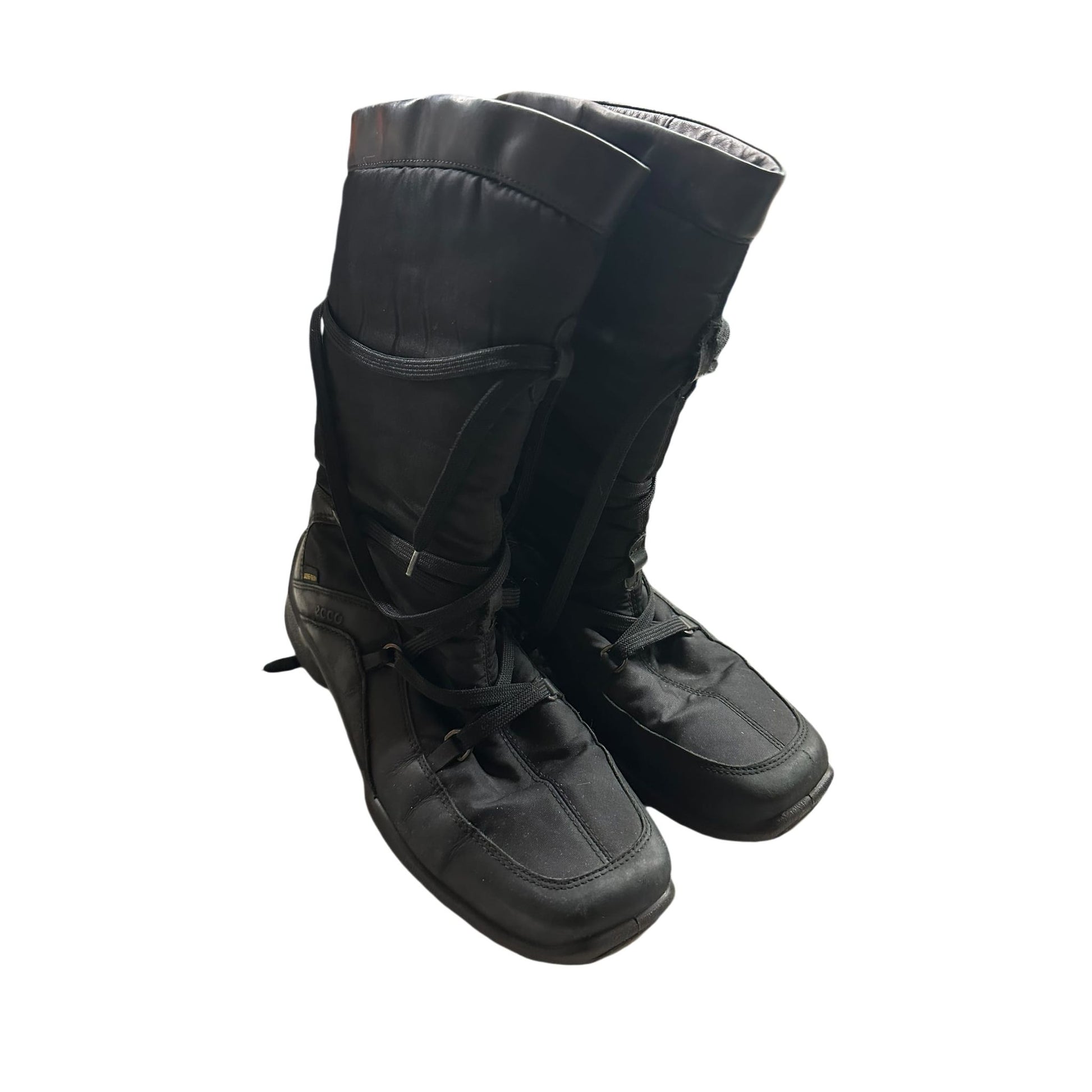 Ecco Damenstiefel Leder gefüttert schwarz Gr. 37