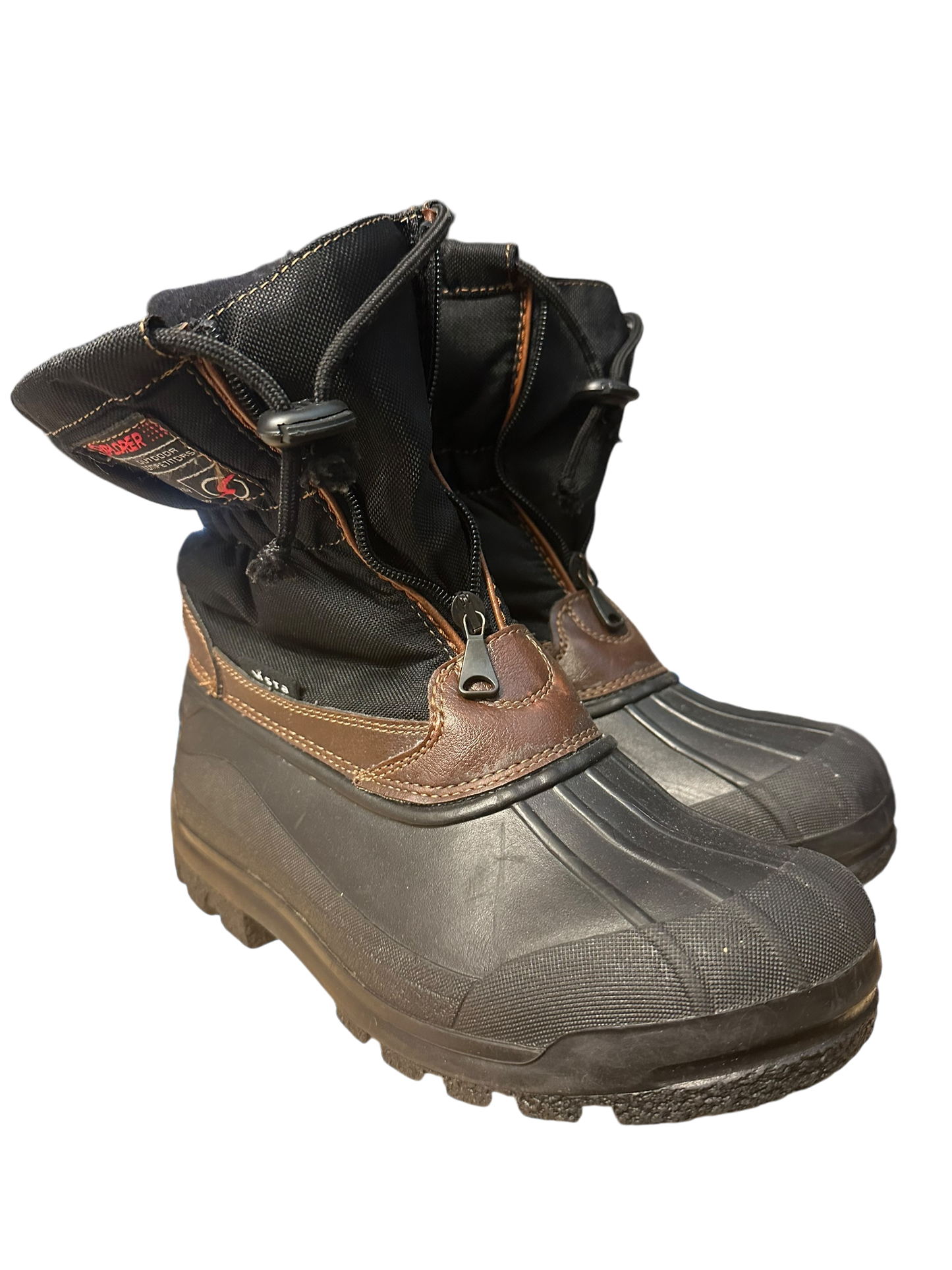 Vista Stiefel aus Gummi, Leder und Stoff mit Fütterung schwarz braun Gr. 37,5