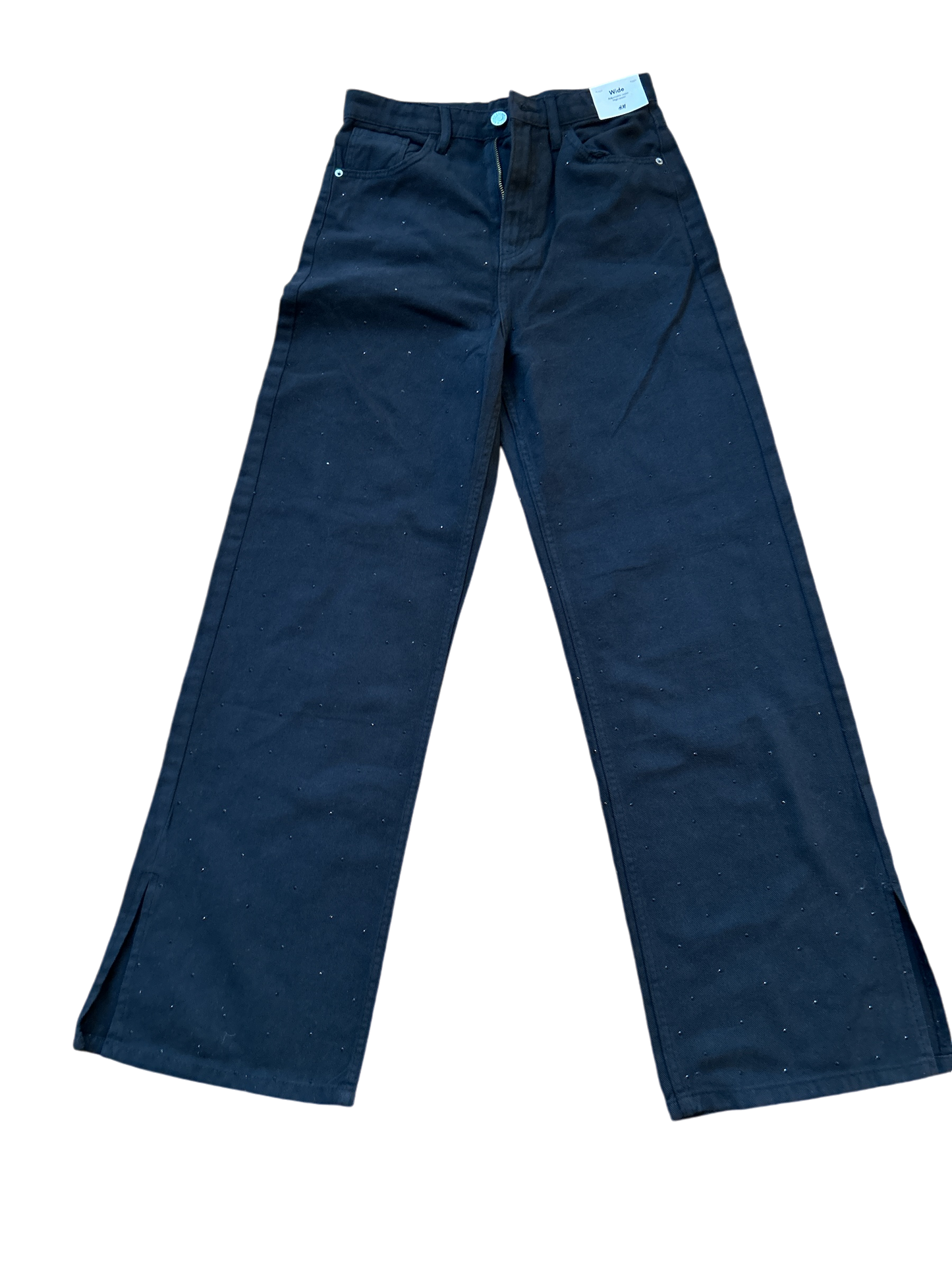 H&M, Hose mit Strasssteinen schwarz Größe 158