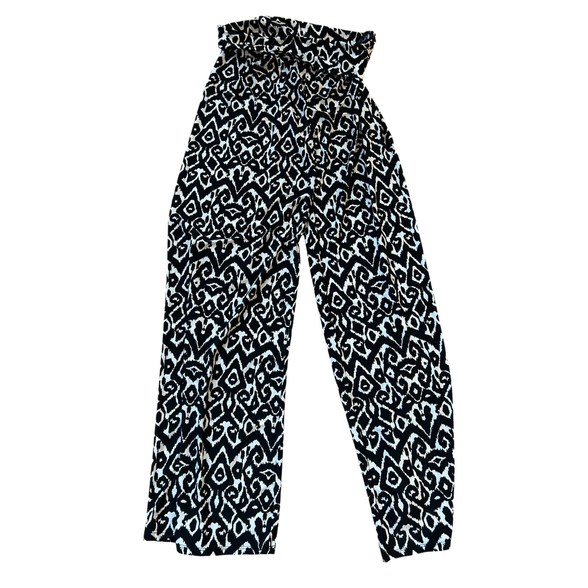 Superline, Stretchhose mit hohem Bund und weitem Bein, Größe M
