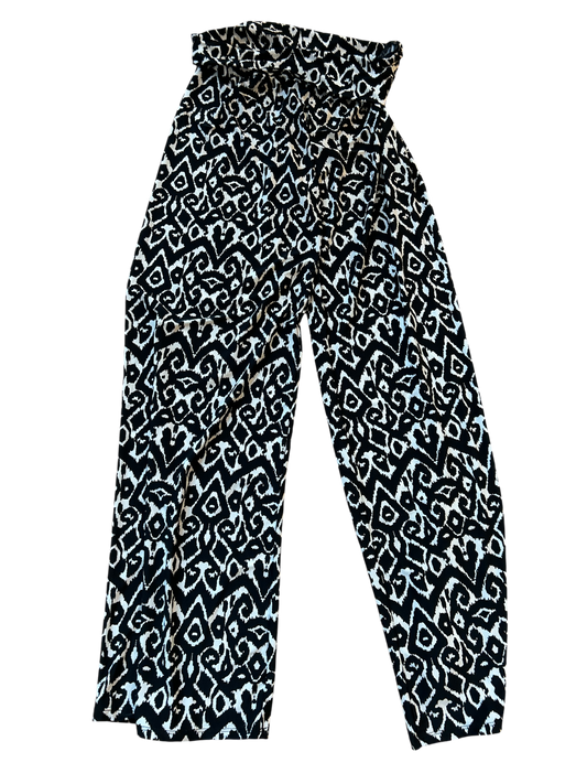 Superline, Stretchhose mit hohem Bund und weitem Bein, Größe M