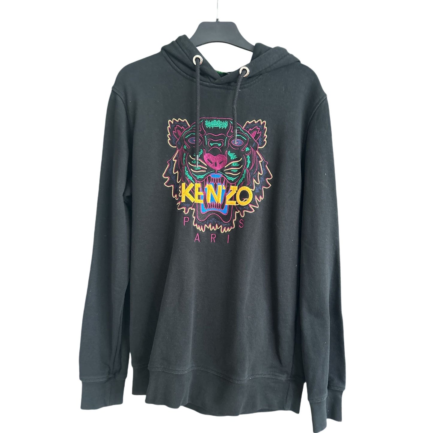 Kenzo Hoodie Herren Gr M Schwarz Stickerei Kapuzenpullover Sweatshirt Casual