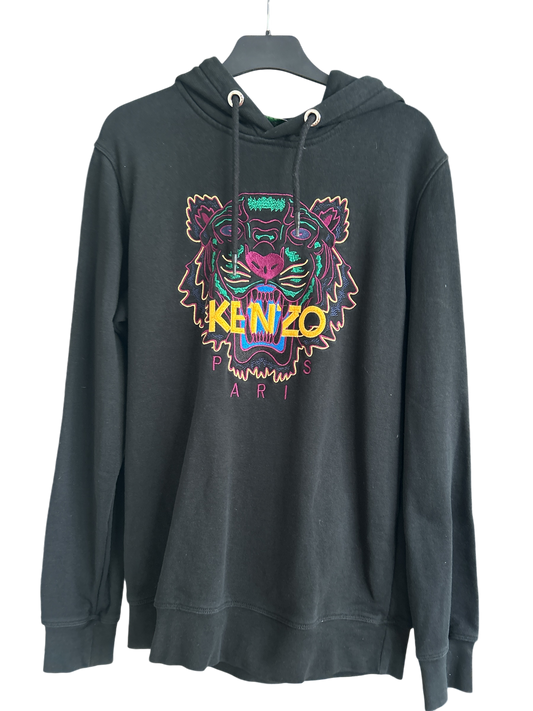 Kenzo Hoodie Herren Gr M Schwarz Stickerei Kapuzenpullover Sweatshirt Casual