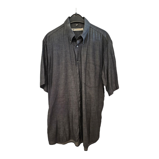 Hemd kurzarm  - St. Pierre Collection - Regular Fit Gr. 39/40 (M) schwarz mit kleinen weißen Punkten