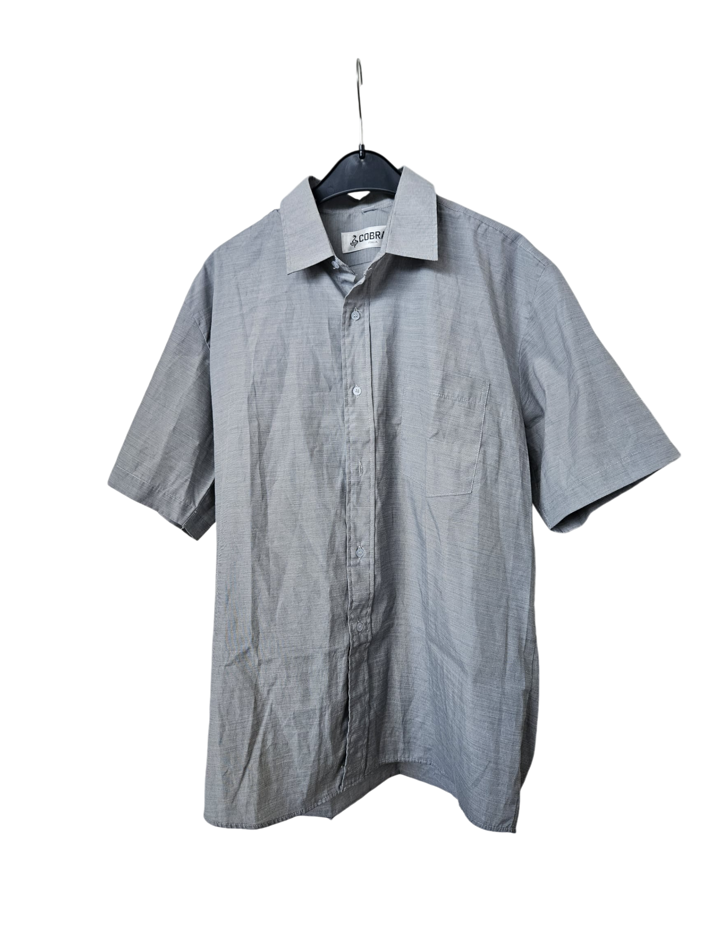 COBRA Italia - Kurzarm-Hemd - Gr. M - Hellgrau