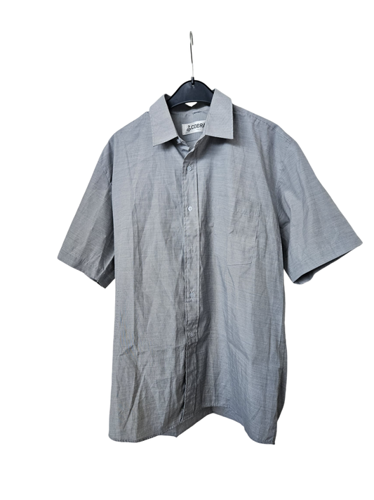 COBRA Italia - Kurzarm-Hemd - Gr. M - Hellgrau