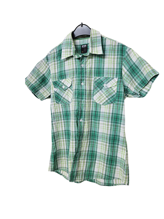 SMOG 1999 - Kurzarm-Hemd - Gr. S - grün kariert