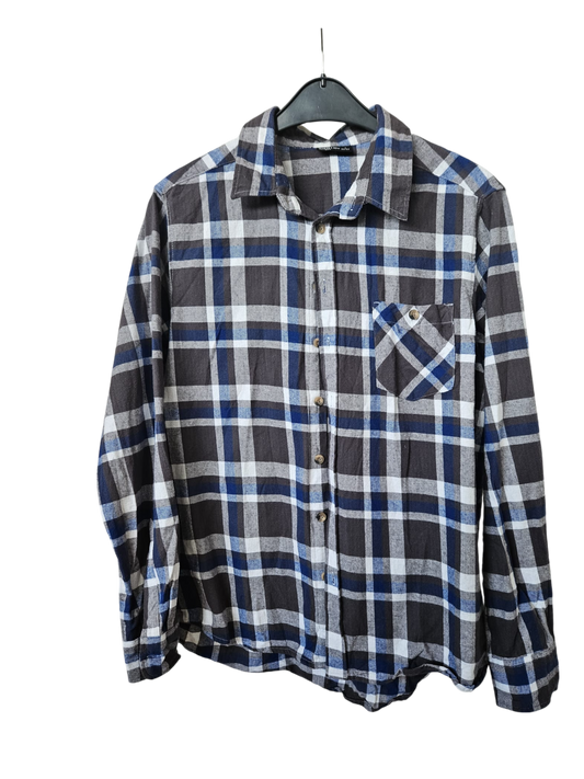 Hemd langarm  - IDENTIC -  Gr. 41/42 (L) braun, blau, beige kariert