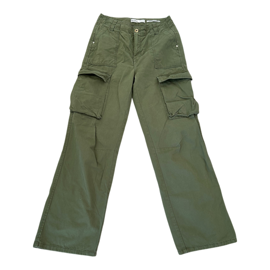Bershka Damen Cargo-Hose Khaki Größe M