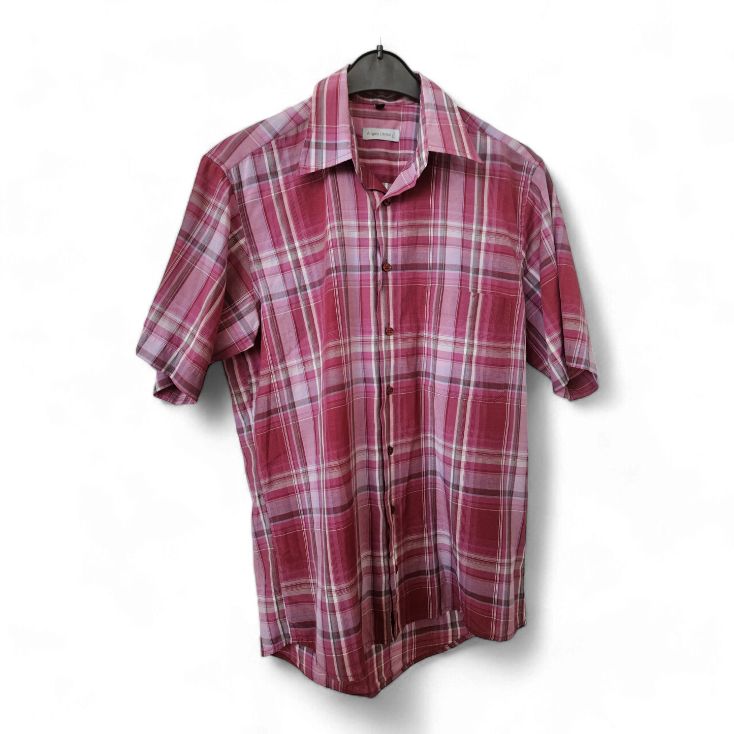 ANGELO LITRICO, Kurzarmhemd, Größe S, rot kariert