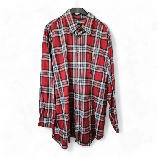 GLOBETROTTER, Langarmhemd, Größe XL, große rote Karos