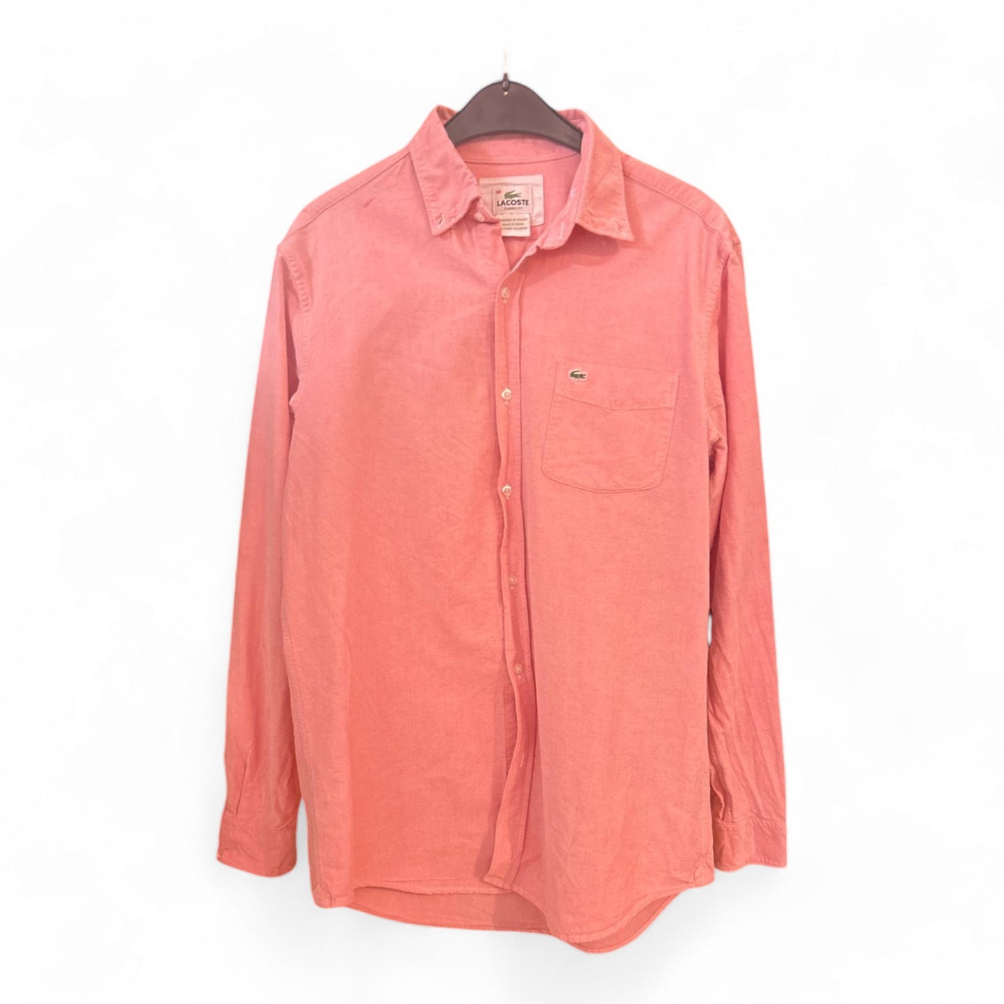 LACOSTE, Herren Langarmhemd -  Gr. 38, classic fit - rosa