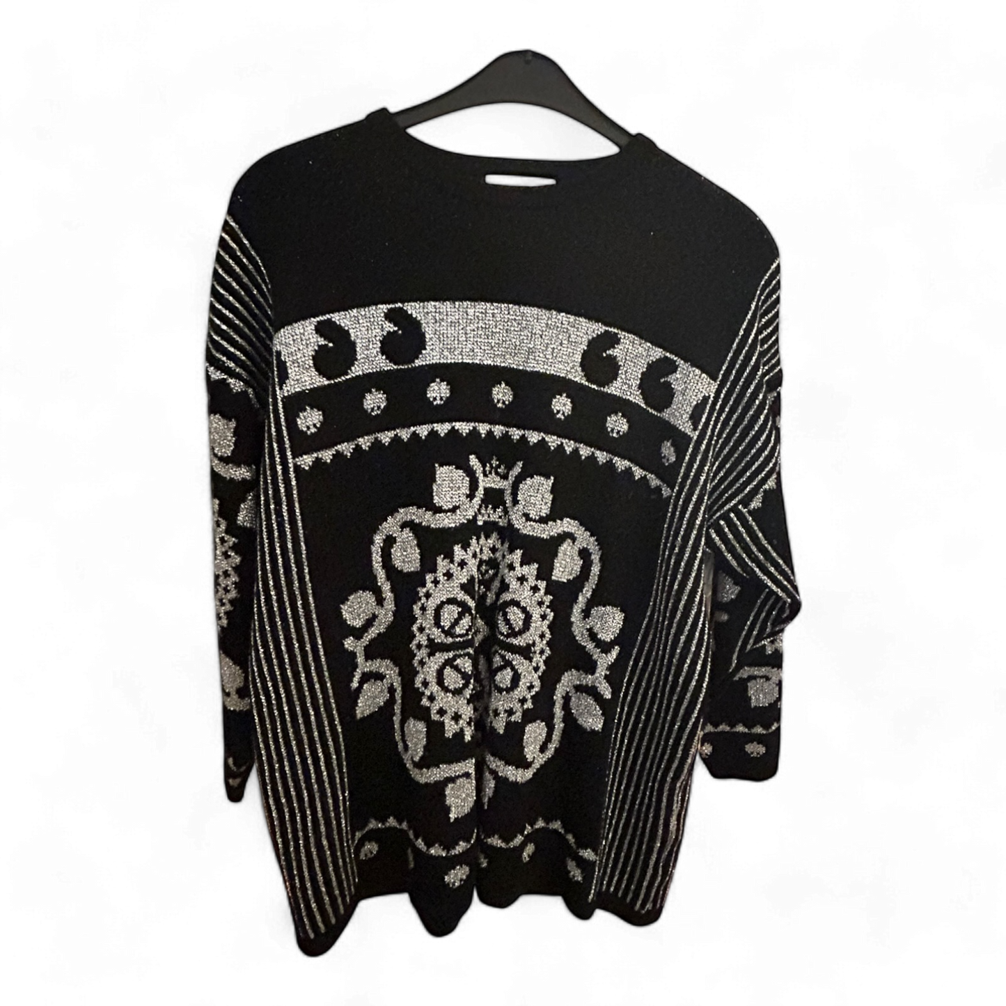 Lady Joy Damen Retro Pullover Silver Star Größe M