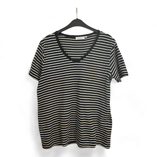 Yessica Damen T-Shirt gestreift dunkelblau Größe 40