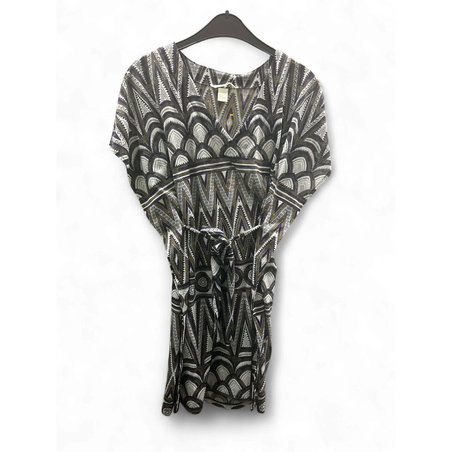 H&M Kleid Damen Dress Damenkleid Gr. S Bunt Sommerkleid Stretch Baumwolle Neu