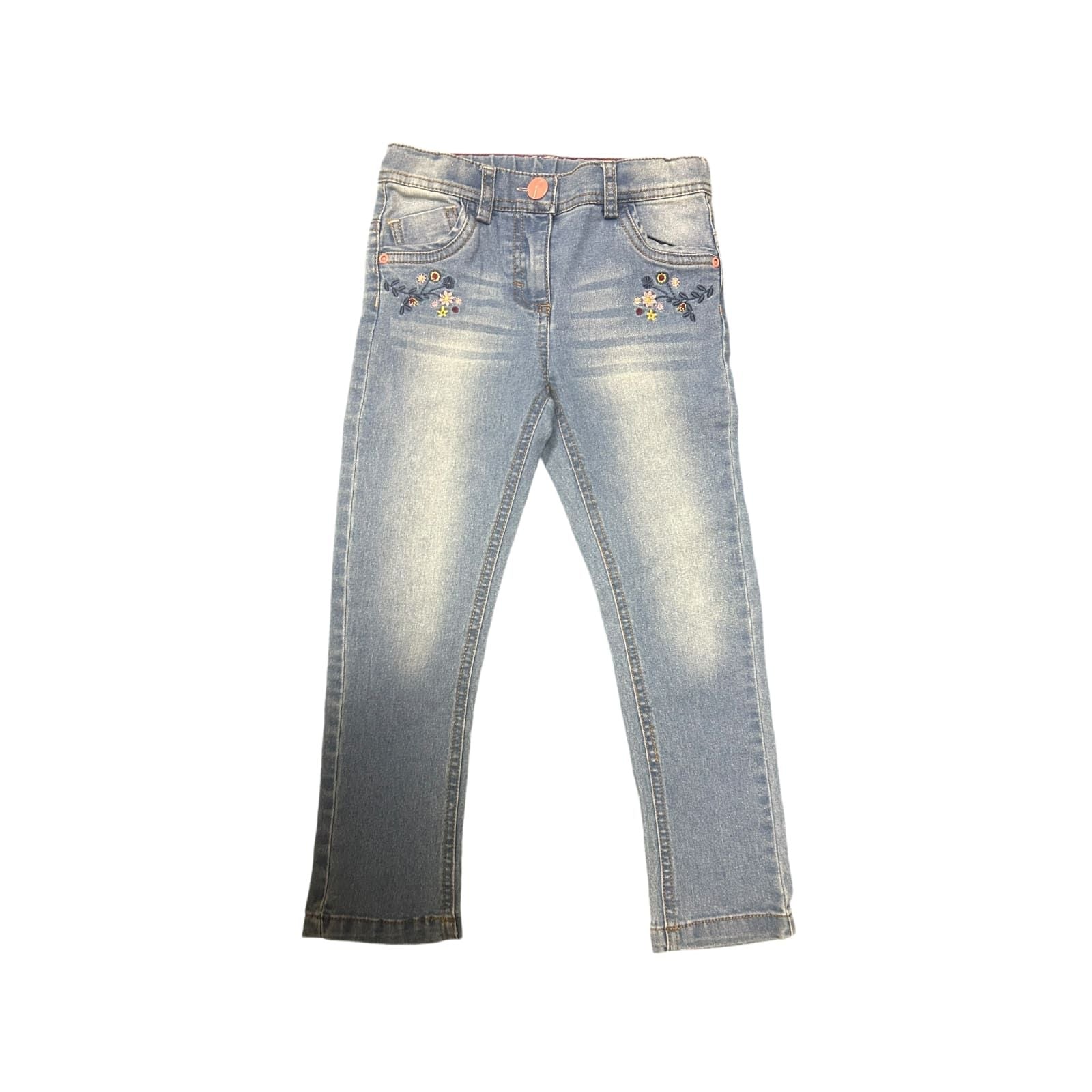 Pusblu Mädchen Stretchjeans Blumenmotiv Gr. 104