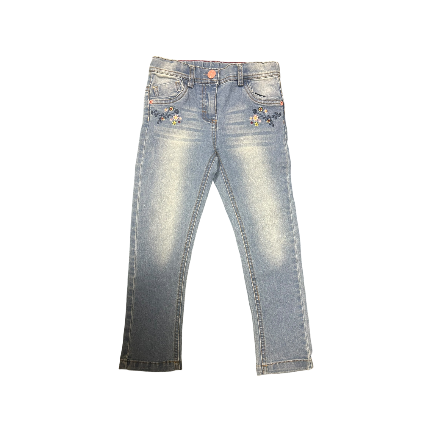 Pusblu Mädchen Stretchjeans Blumenmotiv Gr. 104
