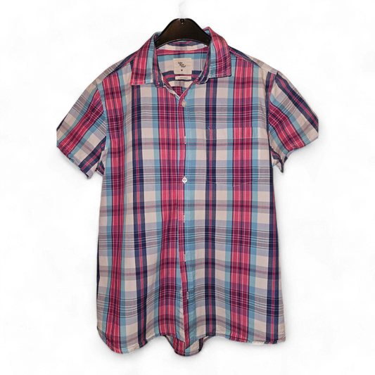 Cedar Wood State - Kurzarm-Hemd - Gr. M - rot/türkis kariert