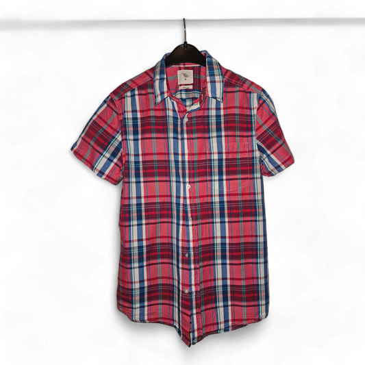 Cedar Wood State - Kurzarm-Hemd - Gr. M - rot/blau kariert