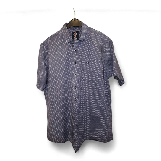 CAMPIONE - Kurzarm-Hemd - Gr. L - dunkelblau mit roten Punkten