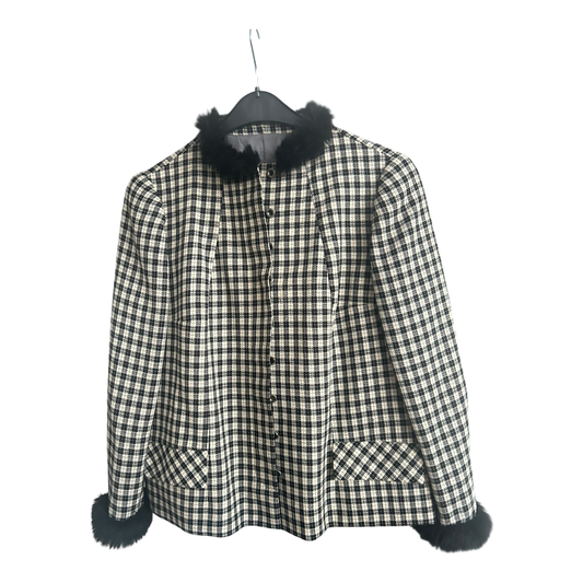 Pure Panda Damenblazer schwarz-weiß kariert Größe M