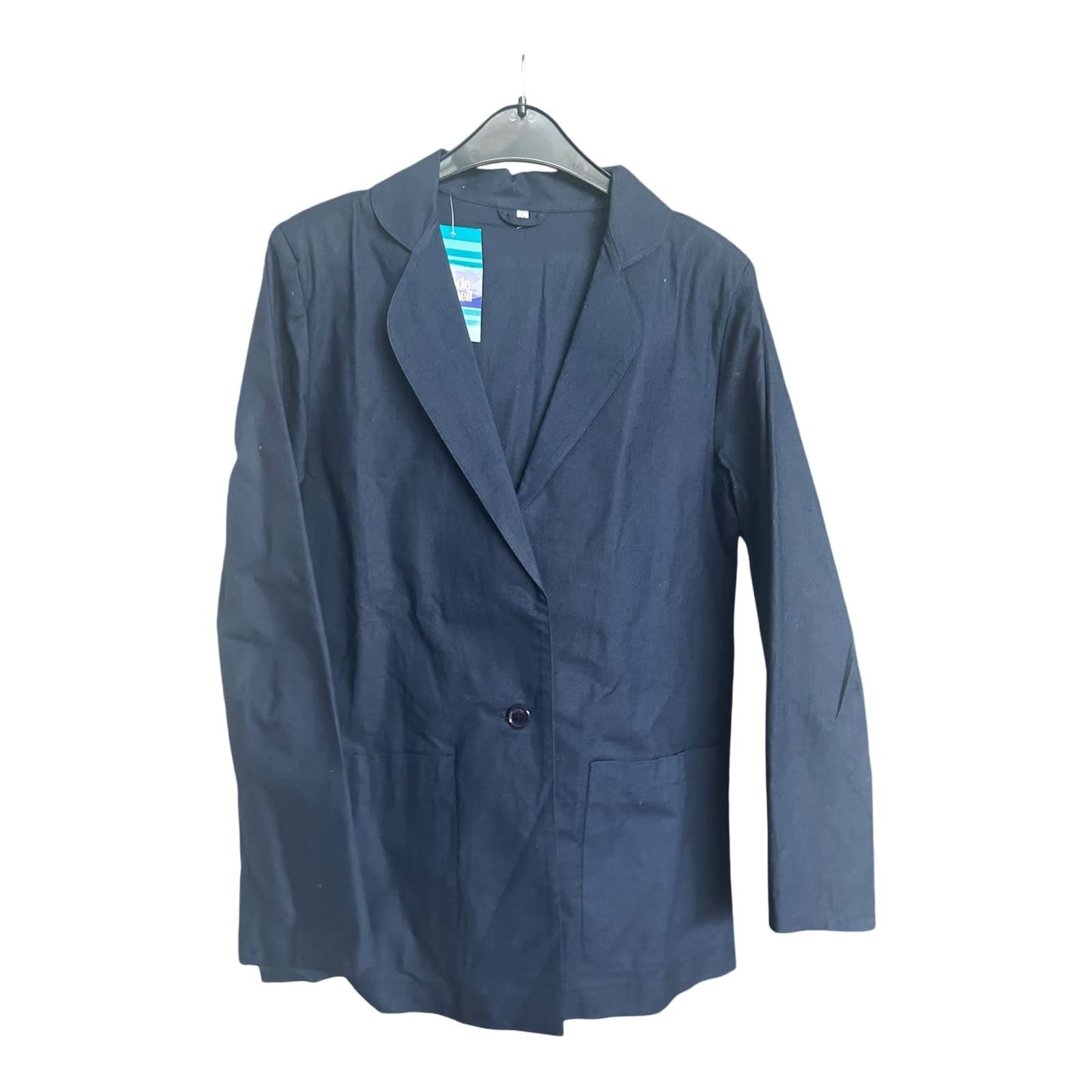 Vintage Damenblazer Sommer 1-reihig blau Größe 38