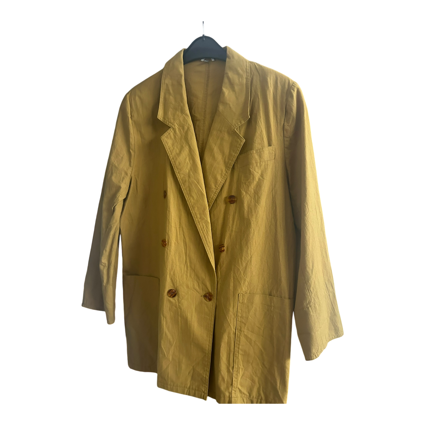 Vintage Damenblazer Sommer 2-reihig senfgelb Größe 40