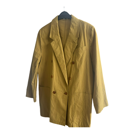 Vintage Damenblazer Sommer 2-reihig senfgelb Größe 40