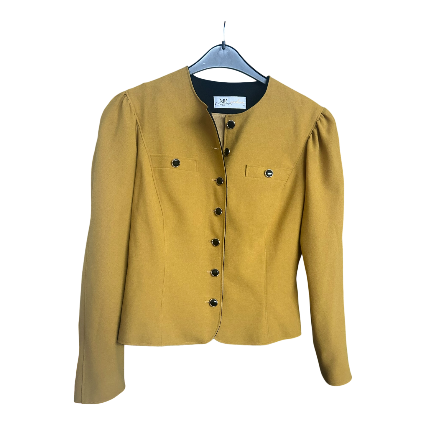 Vintage Damenblazer edel 1-reihig senfgelb Größe 40