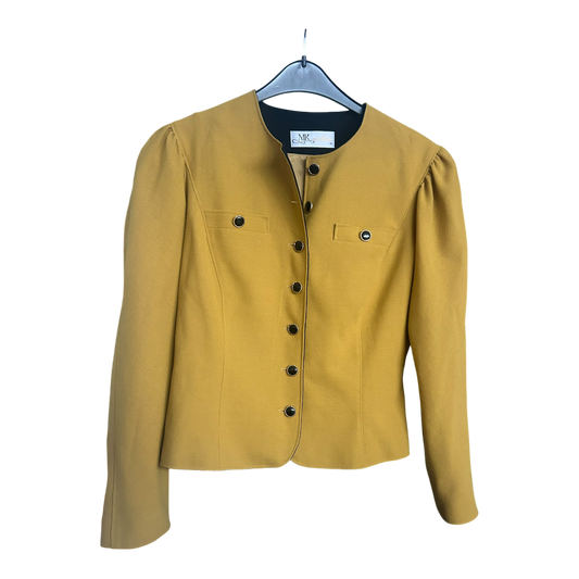Vintage Damenblazer edel 1-reihig senfgelb Größe 40